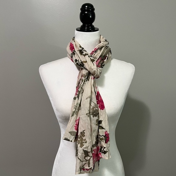 Jackpot Organic Crepe Cotton Floral Print Scarf - Picture 1 of 8